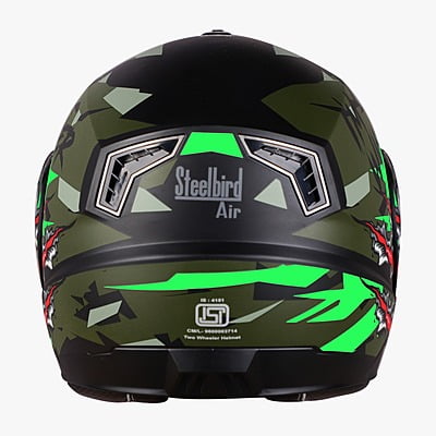STEELBIRD SBA-7 ISS WINNER MATT BLACK/FLUO NEON C/V (M)