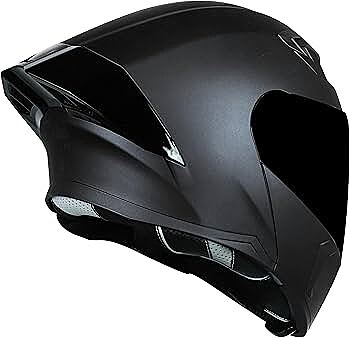 STEELBIRD SBA-20 ISS MATT BLACK C/V 580MM WITH EXTRA SMOKE VISOR, BLACK SPOILER
