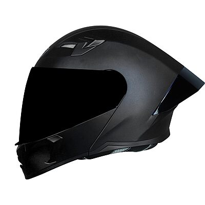 STEELBIRD SBA-20 ISS MATT BLACK C/V 580MM WITH EXTRA SMOKE VISOR, BLACK SPOILER