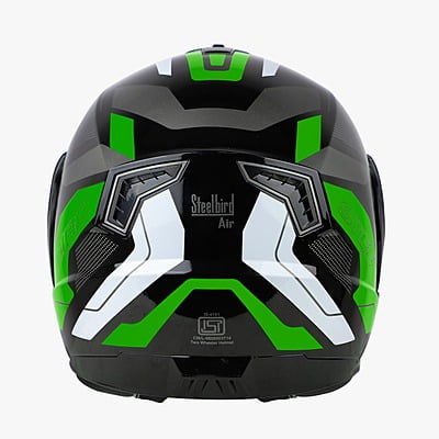 STEELBIRD SBA-7 ISS ROAD MATT BLACK/GREEN C/V (L)