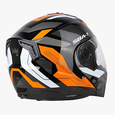 STEELBIRD SBA-7 ISS ROAD GLOSSY BLACK/ORANGE C/V (M)
