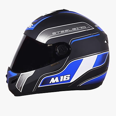 STEELBIRD M 16 ACTIVATE MAT BLACK BLUE 600MM