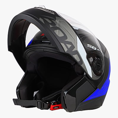 STEELBIRD SBA-7 ROAD MATT BLACK/BLUE C/V (M)
