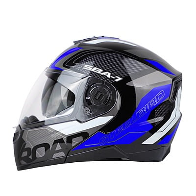 STEELBIRD SBA-7 ISS ROAD MATT BLACK/BLUE C/V (M)