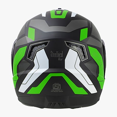 STEELBIRD SBA-7 ROAD GLOSSY BLACK/GREEN C/V (M)
