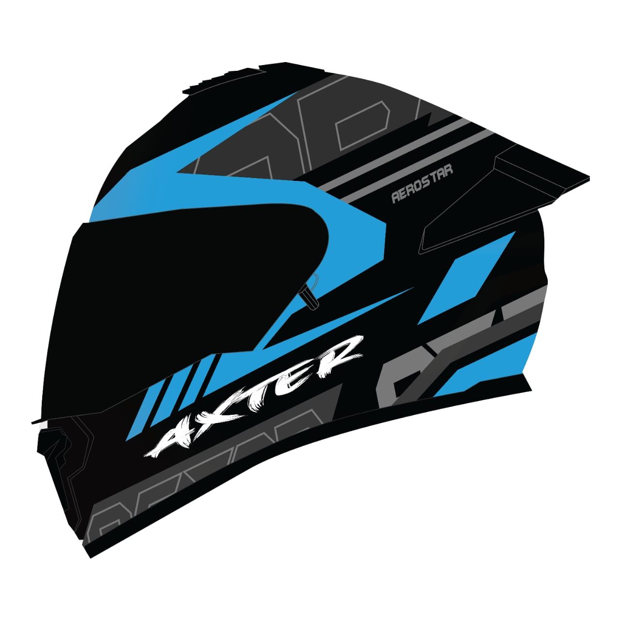 AEROSTAR AXTER DV D1 MATT BLACK/BLUE C/V 580MM (L)