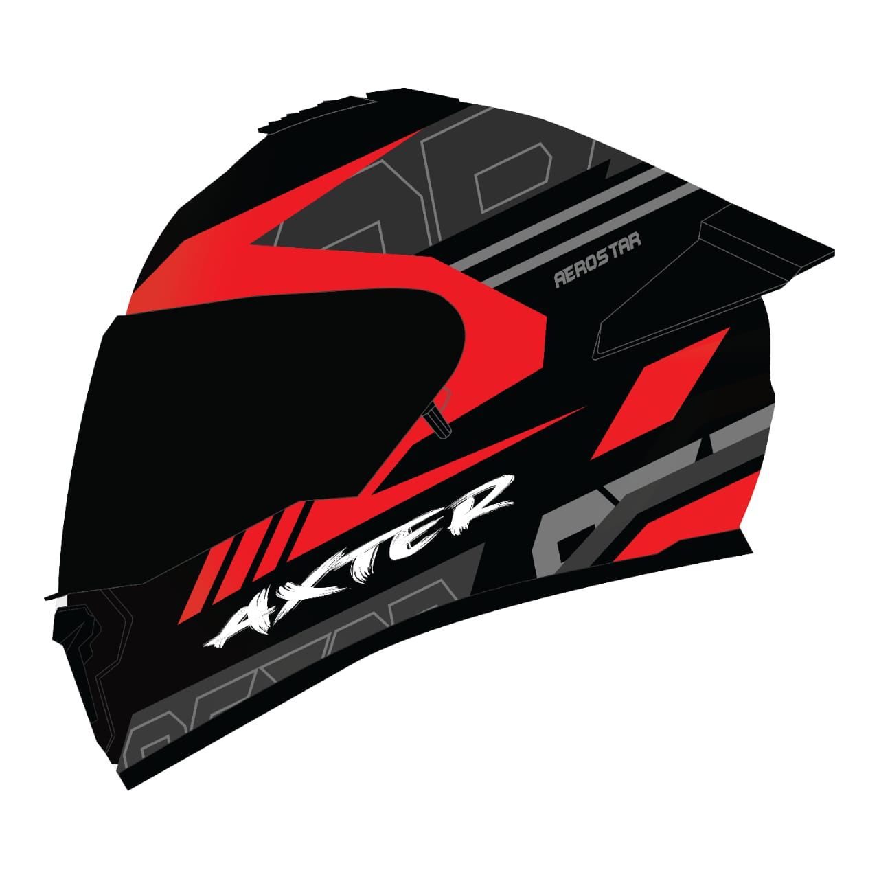 AEROSTAR AXTER DV D1 MATT BLACK/RED C/V 580MM (L)