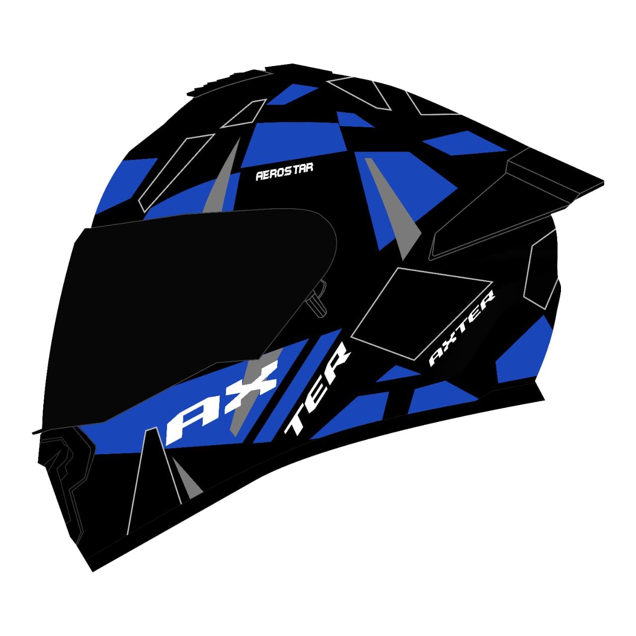 AEROSTAR AXTER DV D8 MATT BLACK/BLUE C/V 600MM (XL)