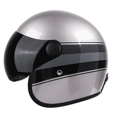 STEELBIRD SBH-54 VINTAGE S1 MATT SILVER/BLACK C/V 580 MM (SMALL VISOR)