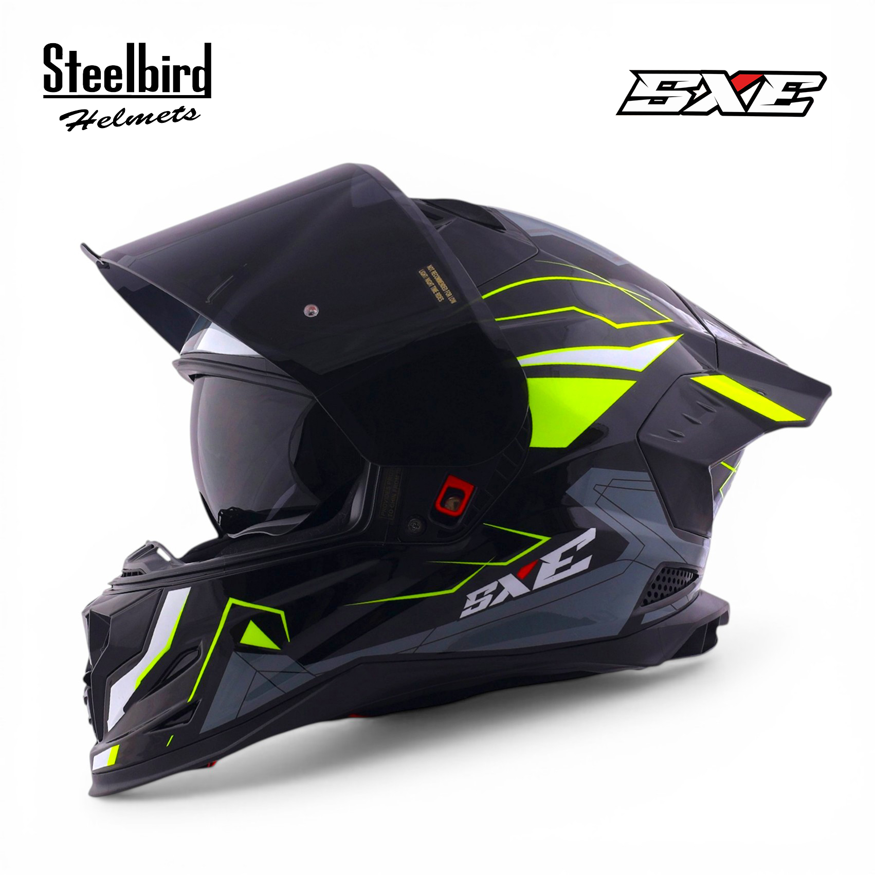 Steelbird SBH-61 SXE Race-X Helmet 600mm BLACK/NEONWITHTPEEDITION