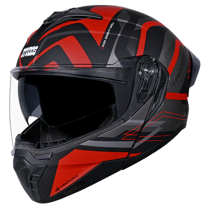 STUDDS TROOPER D3 MATT BLACK N2 RED D/V (XL)