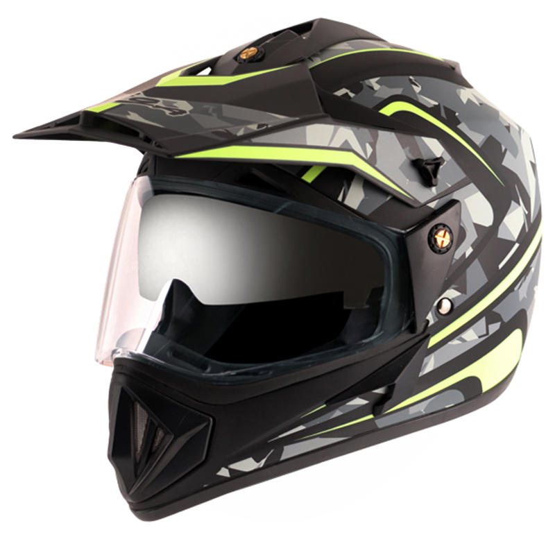 VEGA OFFROAD D/V CAMO DULL BLACK NEON YELLOW (M)