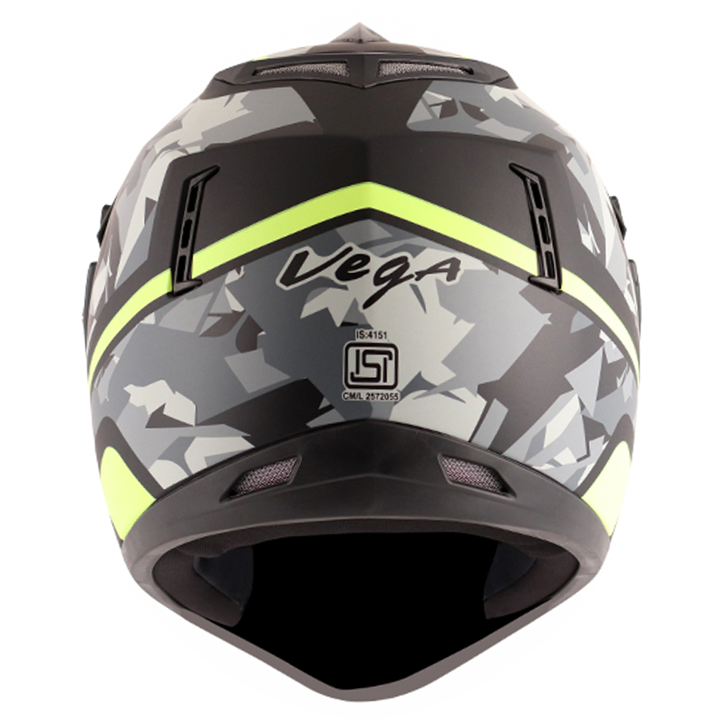 VEGA OFFROAD D/V CAMO DULL BLACK NEON YELLOW (M)
