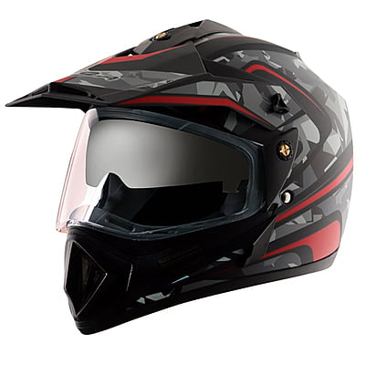 VEGA OFFROAD D/V CAMO DULL BLACK RED (M)