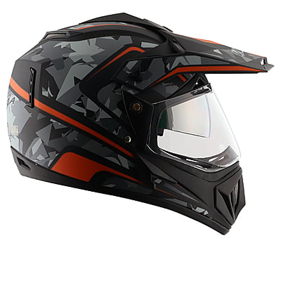VEGA OFFROAD D/V CAMO DULL BLACK ORANGE (L)