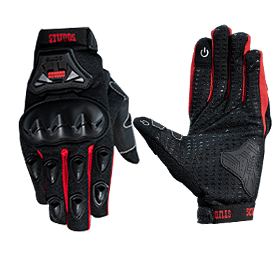 STUDDS GLOVES SMG-6 RED (L) WITH TOUCH