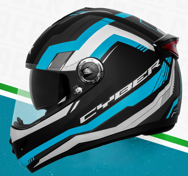 STEELBIRD SBH-34 ROX ISS RF CYBER MATT BLACK/JAZZ BLUE C/V 600 MM (L)