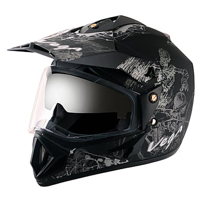 VEGA OFFROAD D/V SKETCH DULL BLACK SILVER (L)