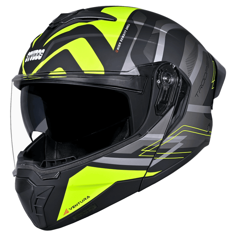 STUDDS TROOPER D3 MATT BLACK N5 YELLOW D/V (L)