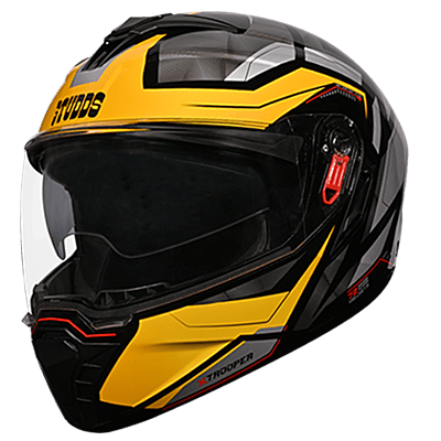 STUDDS TROOPER D2 MATT BLACK N5 YELLOW D/V (M)