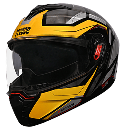 STUDDS TROOPER D2 MATT BLACK N5 YELLOW D/V (M)