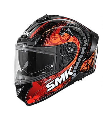 SMK TYPHOON REPTILE GL273 GLOSSY BLACK/ORANGE RED 580 MM (L)
