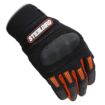 STEELBIRD GLOVES F/F ADVENTURE A-2 ORANGE (L)