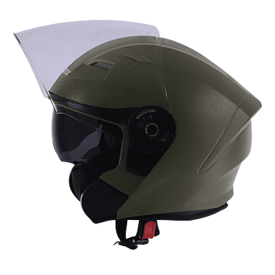 STEELBIRD SBA-17 ISS RDX DASHING BATTLE GREEN 600MM C/V WITH INNER SMOKE SUNSHIELD