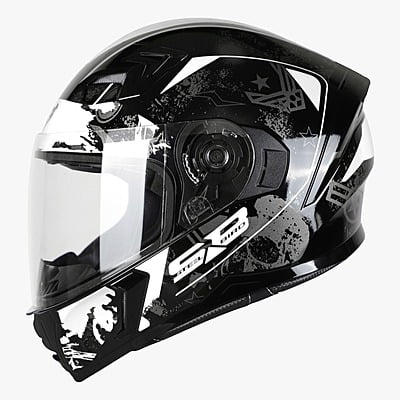 STEELBIRD SBA-21 COMBAT MATT BLACK/WHITE C/V (L)