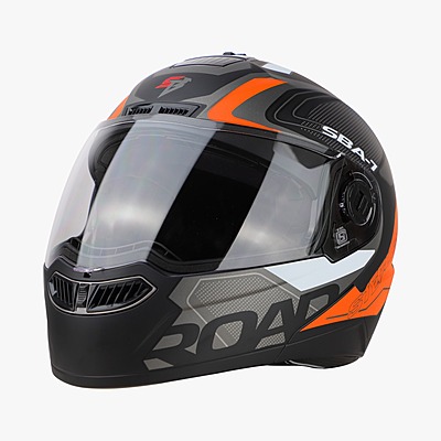 STEELBIRD SBA-7 ISS ROAD MATT BLACK/ORANGE C/V (XL)