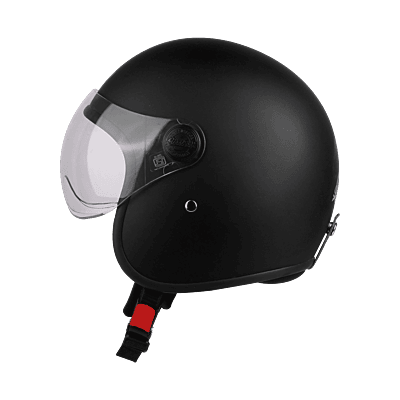 STEELBIRD SBH-54 VINTAGE MATT BLACK C/V 600 MM (SMALL VISOR)