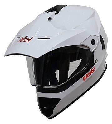 STEELBIRD SBH-13 BANG GLOSSY WHITE+P-CAP C/V (L)