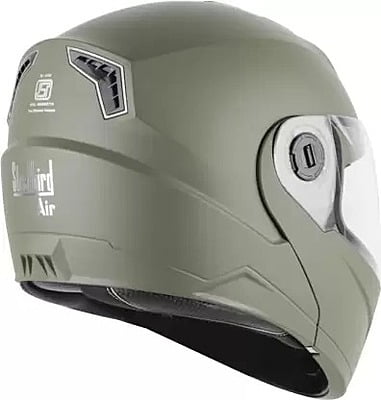 STEELBIRD SBA-7 ISS DASHING BATTLE GREEN C/V WITH INNER SMOKE SUNSHIELD 580 MM