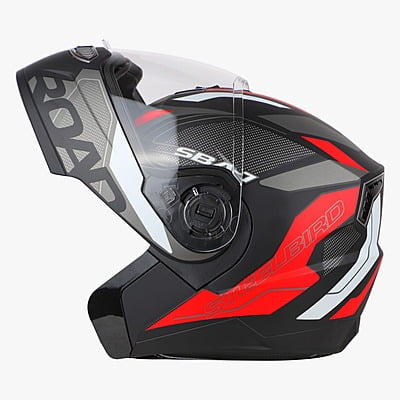 STEELBIRD SBA-7 ISS ROAD MATT BLACK/RED C/V (M)