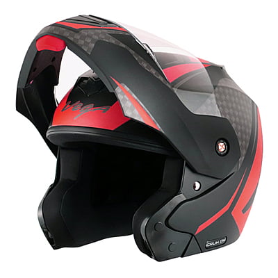VEGA CRUX DX CHECKS DULL BLACK RED L