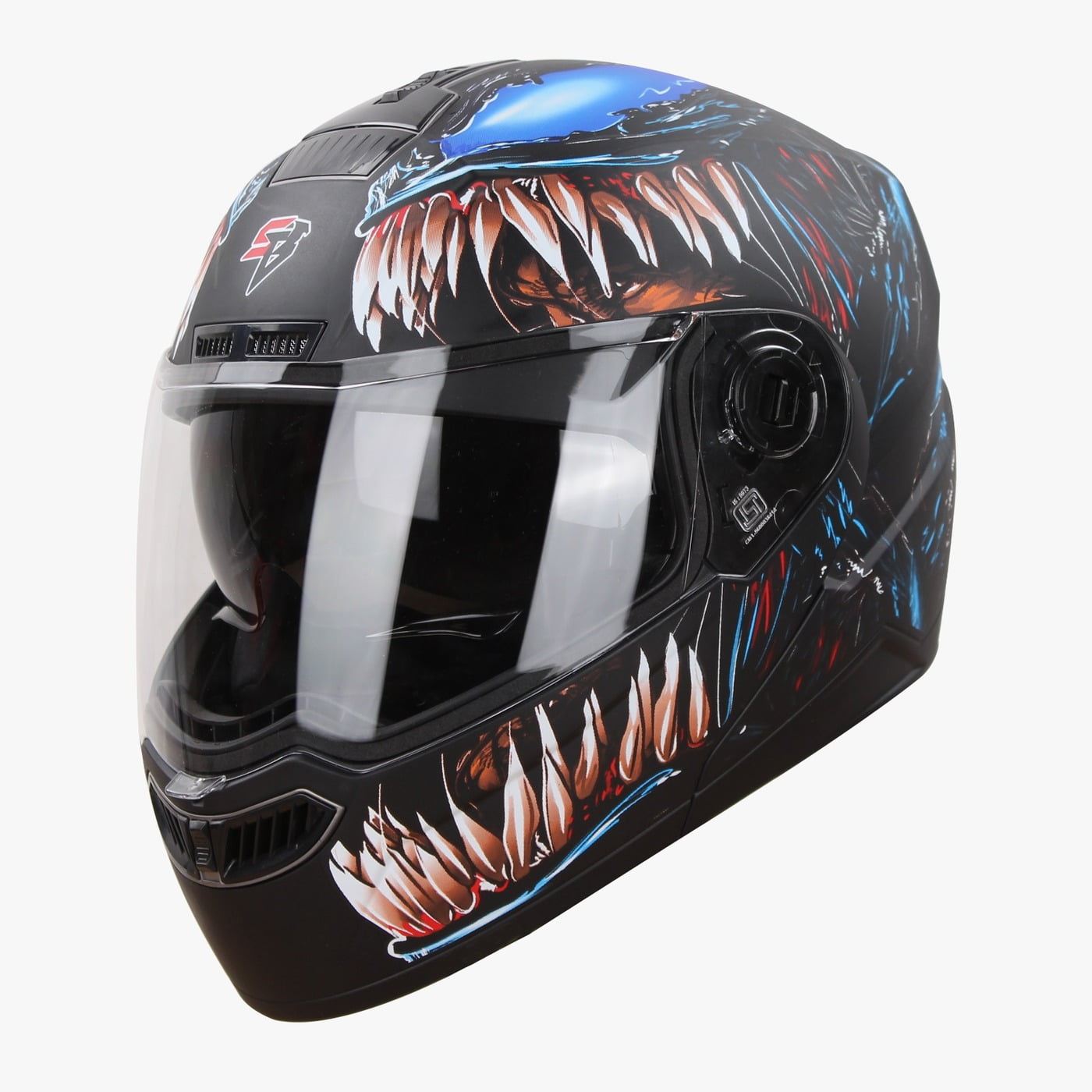 STEELBIRD SBA-7 ISS VENOM MATT BLACK/BLUE C/V (M)