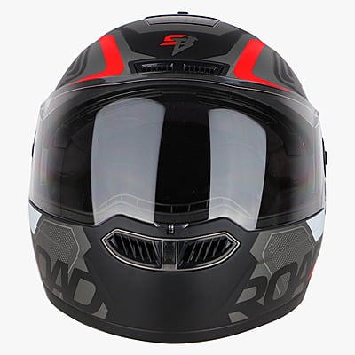 STEELBIRD SBA-7 ISS ROAD MATT BLACK/RED C/V (L)
