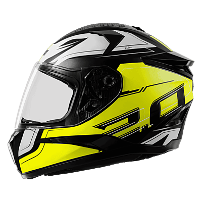 STEELBIRD SBH-35 DOT ROBOT 2.0 REBORN MATT BLACK/NEON C/V (XL) WITH EXTRA SMOKE VISOR