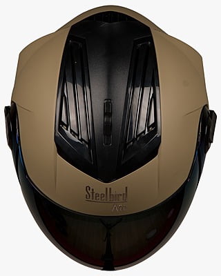 STEELBIRD SBA-2 MAT DESERT STORM C/V (L) + EXTRA GOLD VISOR