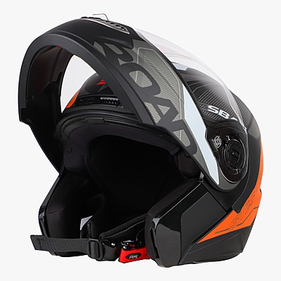 STEELBIRD SBA-7 ISS ROAD MATT BLACK/ORANGE C/V (XL)
