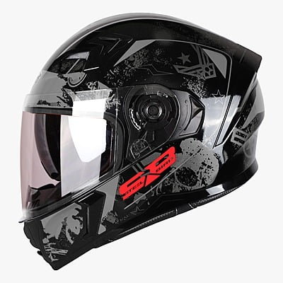STEELBIRD SBA-21 COMBAT MATT BLACK/GREY C/V (M)
