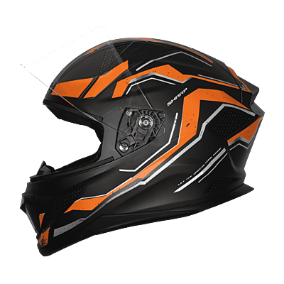 STEELBIRD SBH-25 SHARP SPIRIT MATT BLACK/ORANGE C/V 600 MM