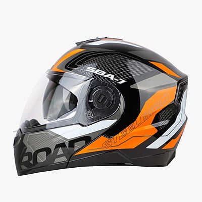 STEELBIRD SBA-7 ISS ROAD MATT BLACK/ORANGE C/V (L)