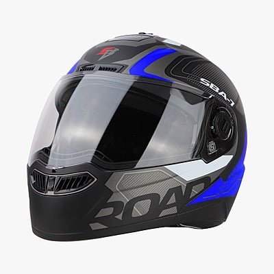 STEELBIRD SBA-7 ROAD MATT BLACK/BLUE C/V (M)