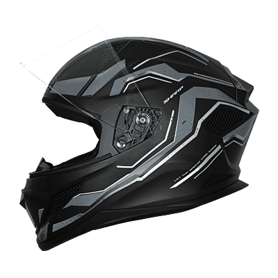 STEELBIRD SBH-25 SHARP SPIRIT GLOSSY BLACK/GREY C/V 580 MM