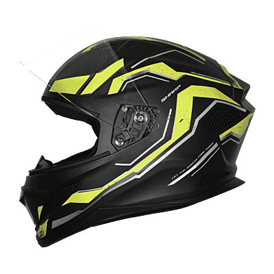 STEELBIRD SBH-25 SHARP SPIRIT GLOSSY BLACK/NEON C/V 580 MM
