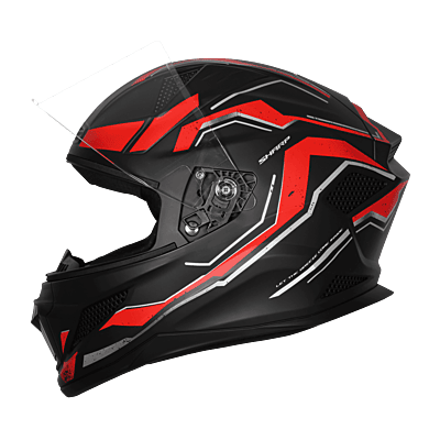 STEELBIRD SBH-25 SHARP SPIRIT MATT BLACK/RED C/V 580 MM