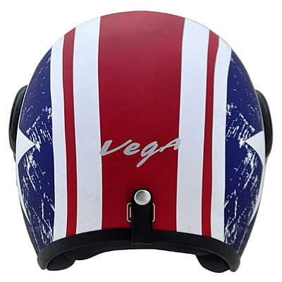 VEGA JET W/VISOR CAPTAIN DULL RED METALLIC BLUE C/V (L)