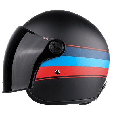 STEELBIRD SBH-54 VINTAGE S1 GLOSSY BLACK/RED C/V 620 MM (SMALL VISOR)