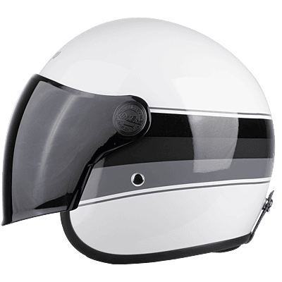 STEELBIRD SBH-54 VINTAGE S1 GLOSSY WHITE/GREY C/V 600 MM (SMALL VISOR)